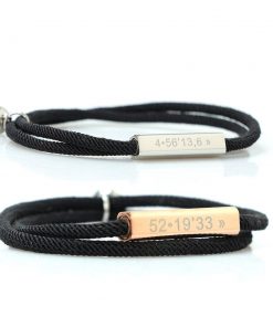 Bracelet de l’amitié à graver noir