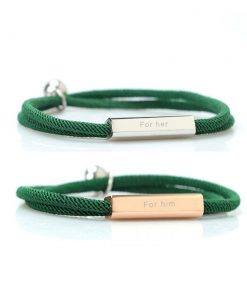 Bracelet de l’amitié à graver vert