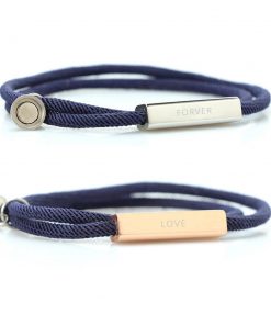 Bracelet de l’amitié à graver bleu